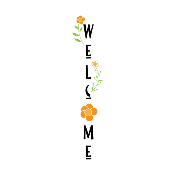 Modèle de conception vectorielle verticale signe porche Bienvenue - Vecteur, image