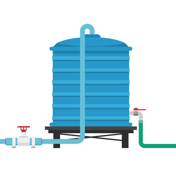 Water tank vector. water tank on white background. tap vector. Hose. - Vector, Image