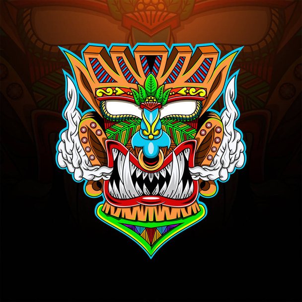 Maschera Tiki esport logo della mascotte - Vettoriali, immagini