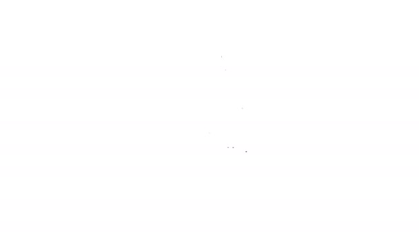 Černá čára Ikona soli izolované na bílém pozadí. Vaření koření. Grafická animace pohybu videa 4K - Záběry, video