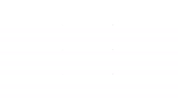 Μαύρο εικονίδιο Λουκάνικο γραμμή απομονώνονται σε λευκό φόντο. Σχάρα λουκάνικο και άρωμα. 4K Γραφική κίνηση κίνησης βίντεο - Πλάνα, βίντεο