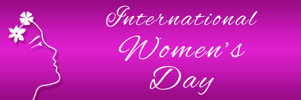 Frauentag rosa Gesicht horizontal - Foto, Bild