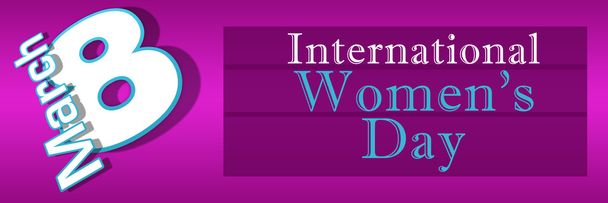 Womens dag roze blauw horizontaal - Foto, afbeelding