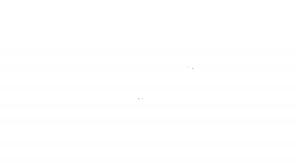 Schwarze Linie Spatel Symbol isoliert auf weißem Hintergrund. Küchenspachtel-Symbol. Grillspachtel-Schild. Grill und Grillwerkzeug. 4K Video Motion Grafik Animation - Filmmaterial, Video