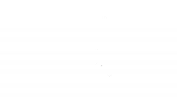 Чорна лінія значок вугільної сумки Барбекю ізольовано на білому тлі. 4K Відео рух графічна анімація
 - Кадри, відео