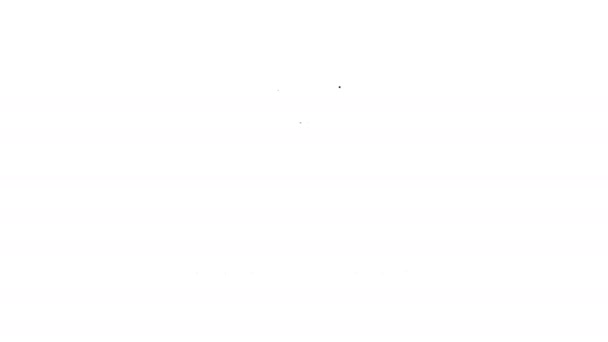 Černá čára Láska magnet ikona izolované na bílém pozadí. Grafická animace pohybu videa 4K - Záběry, video