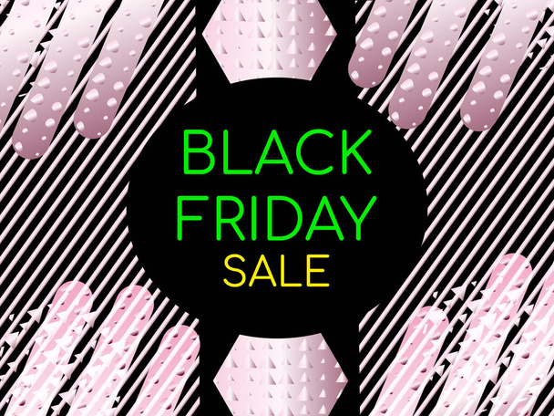 background black friday with black and pink color, illustration of an background - Vector, afbeelding