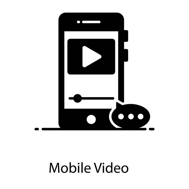 Play button inside smartphone showcasing mobile video icon - Vecteur, image
