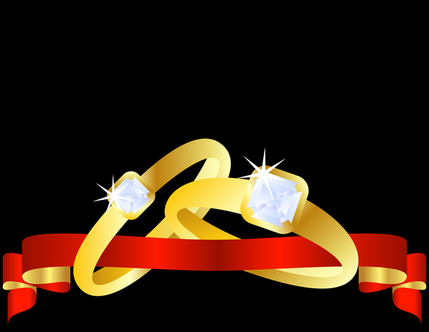 金の結婚指輪のセット - ベクター画像