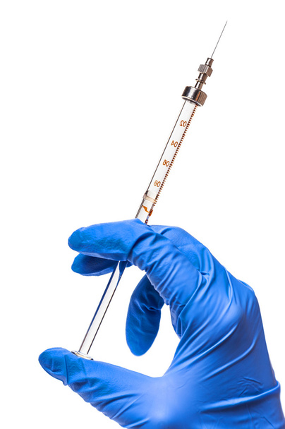 syringe in hand doctor, isolated  - Foto, Bild
