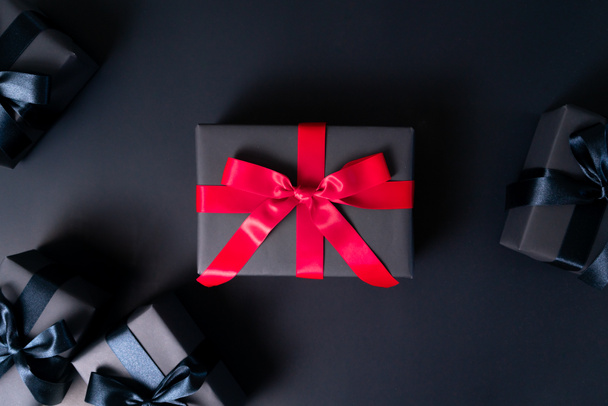Black Friday sale, black gift box for online shopping - Фото, зображення
