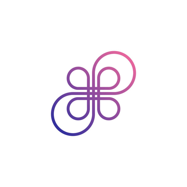 logo outline of a flower formed from infinite symbols - Vector, Image