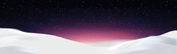 Neve deriva contra o fundo da noite céu estrelado - Ilustração - Vetor, Imagem