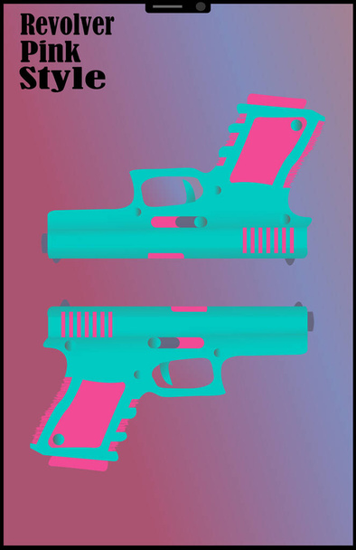 disegno bella pistola illustrazione in colore rosa per sfondo banner carta da parati sito web - Vettoriali, immagini