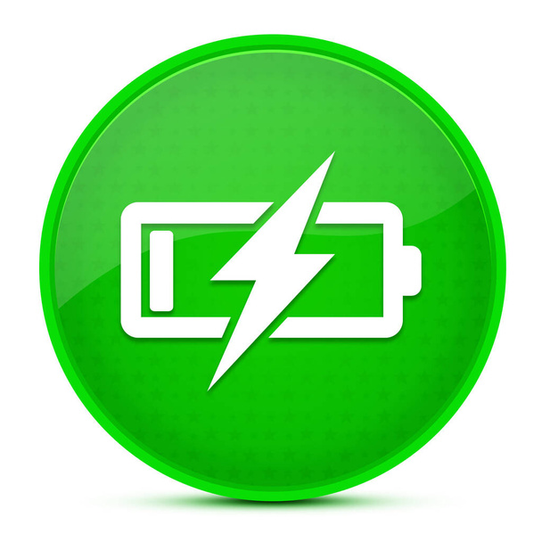 Carga de la batería estético brillante verde botón redondo ilustración abstracta - Foto, Imagen