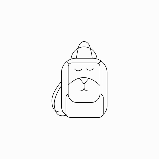 Školní batoh s úsměvem. Vektorová ilustrace izolovaná na bílém pozadí. Děti, podzim. Zpátky do školy. Logo, ikona. EPS10 - Vektor, obrázek