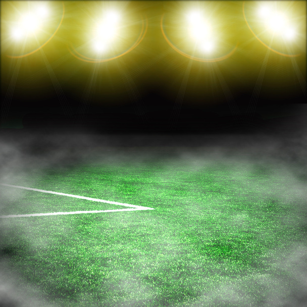 Pelota de fútbol en el campo verde
 - Foto, imagen