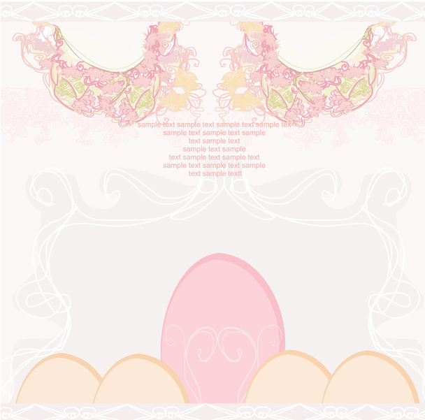 Easter Eggs On Grunge Background  - Vector, Imagen