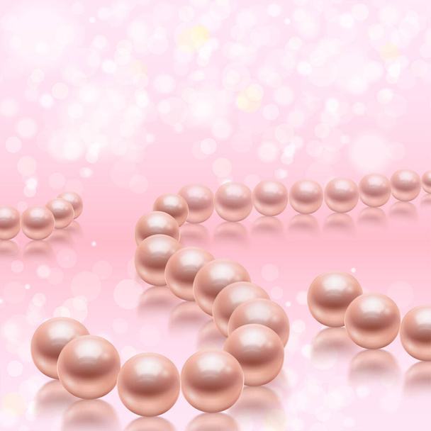 Pearl Chain Realistic Background - Vector, Image