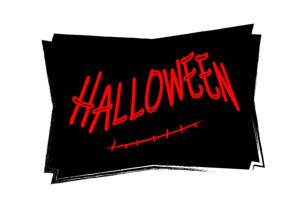 Halloween word on a black abstract background, vektor illustration - Vector, Imagen