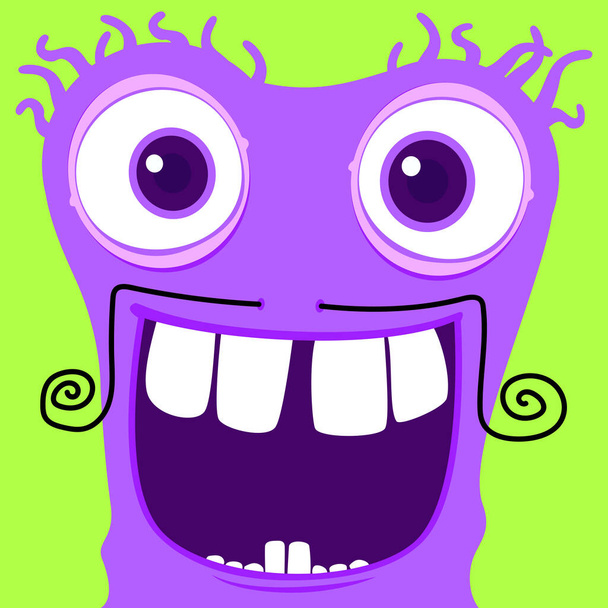 Personaje monstruo púrpura funky. Vector ilustración monstruo feliz de la colección de personajes monstruo funky. - Vector, imagen