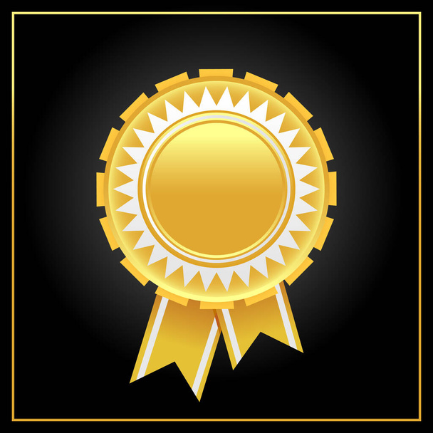Insignia de oro premio.Vector insignia de oro starburst de la colección de rosetas de oro premio. - Vector, Imagen