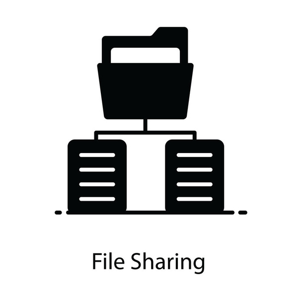 File sharing icon design, flat vector style  - Vector, Imagen