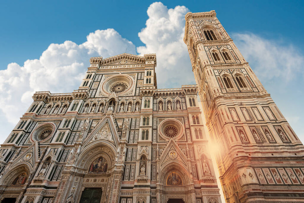 Florencka katedra, katedra Santa Maria del Fiore i dzwonnica Giotto (Campanile). Lista światowego dziedzictwa UNESCO, Toskania, Włochy, Europa - Zdjęcie, obraz