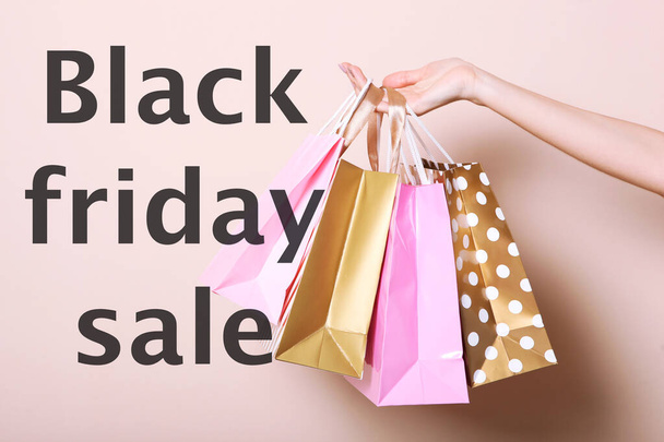 Black Friday concept. Sale, discounts, shopping, shopaholism - Fotó, kép