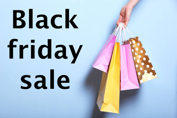 Black Friday concept. Sale, discounts, shopping, shopaholism - Фото, изображение