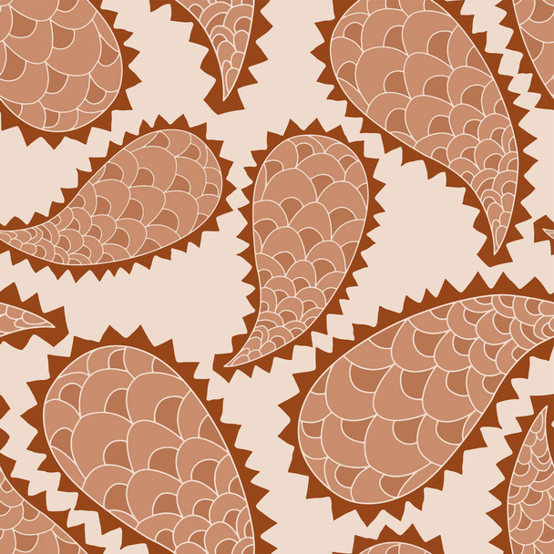 Mooi naadloos patroon met paisley. Traditionele afdruk. Textiel ontwerp textuur.Tribal etnische paisley vintage naadloos patroon. - Vector, afbeelding