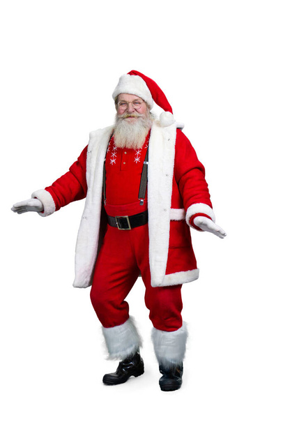 Santa Claus dancing, white background. - Photo, Image