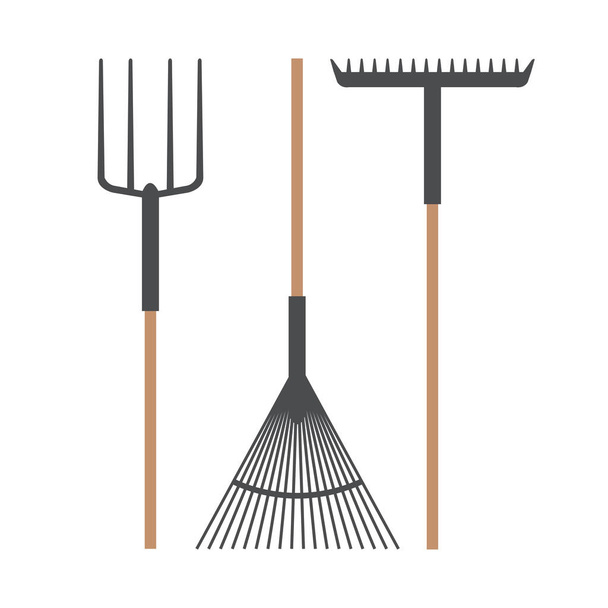 Gardening rake set vector design - Διάνυσμα, εικόνα