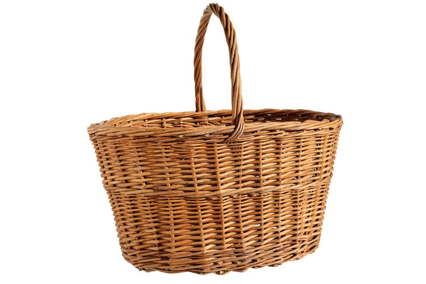 Wicker basket on a white background. Isolated - Photo, Image
