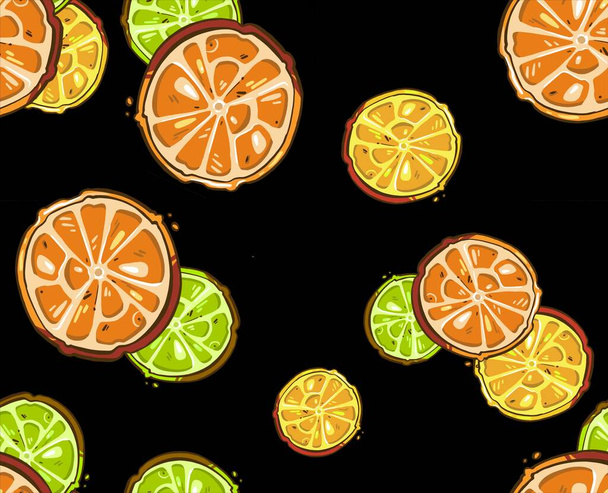 Набір свіжих цілих, наполовину, нарізаних скибочок і листя апельсинових фруктів ізольовані Векторні ілюстрації
 - Вектор, зображення