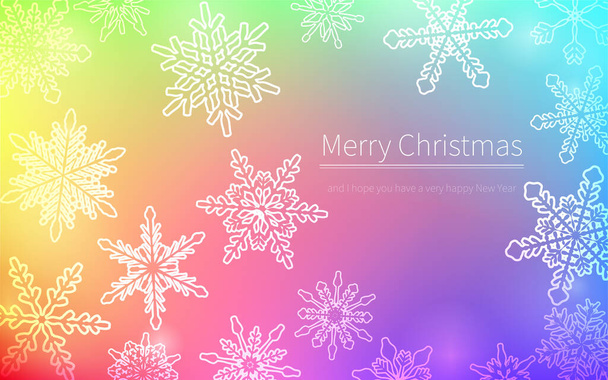 Weihnachtskarte mit Schneeflocken besetzt - Vektor, Bild