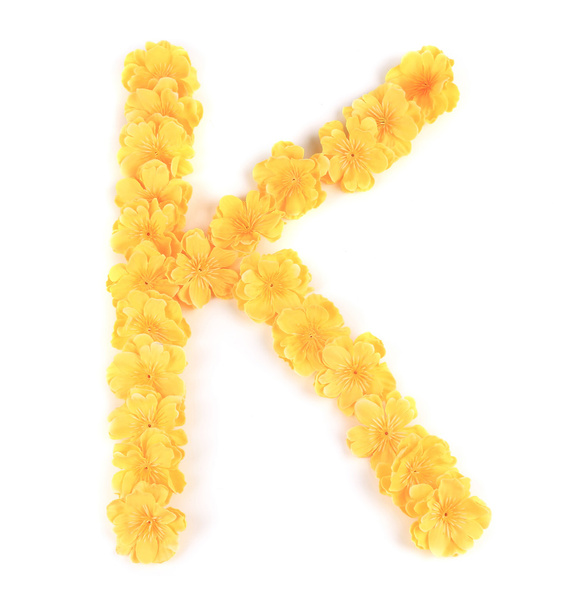 Letter K flower alphabet. - Φωτογραφία, εικόνα