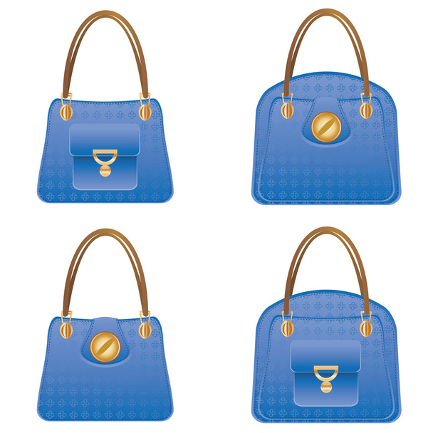blaue Handtaschen - Vektor, Bild