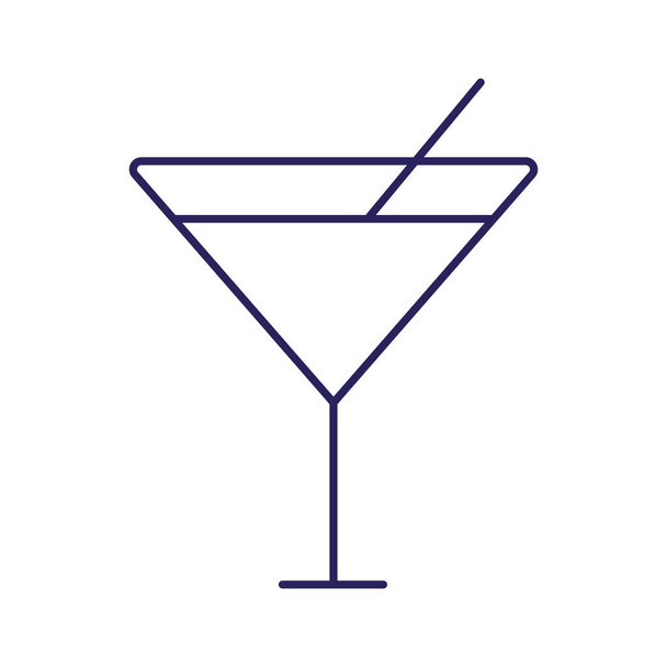 línea de cóctel martini icono de estilo diseño de vectores - Vector, imagen