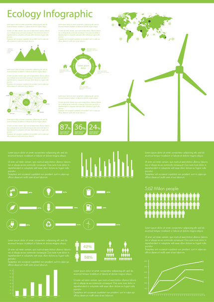 Ecology info graphics collection - Wektor, obraz