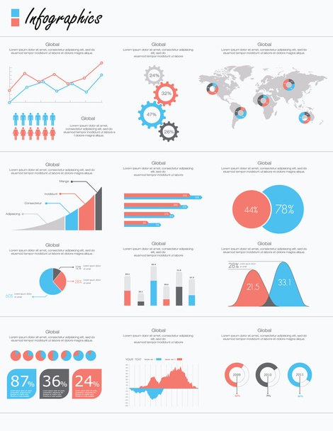 Elements of infographics - Vektor, kép