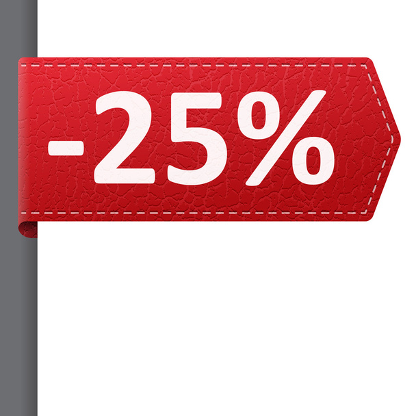 Red leather price bookmark sale off - Вектор, зображення