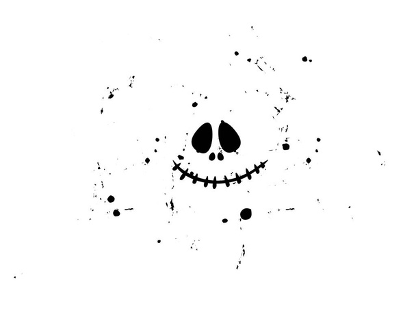 顔不気味なハロウィン文字上の白い背景にベクトルイラスト - ベクター画像