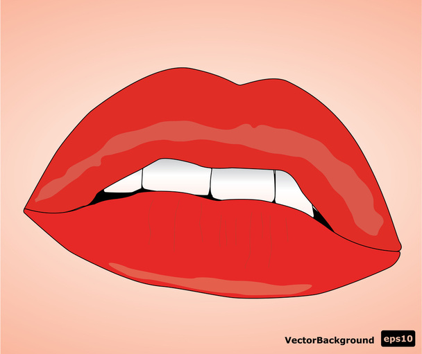Vektori seksikäs punainen huulet
 - Vektori, kuva