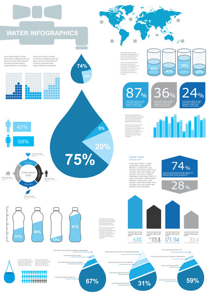 Water infographics. - Вектор, зображення