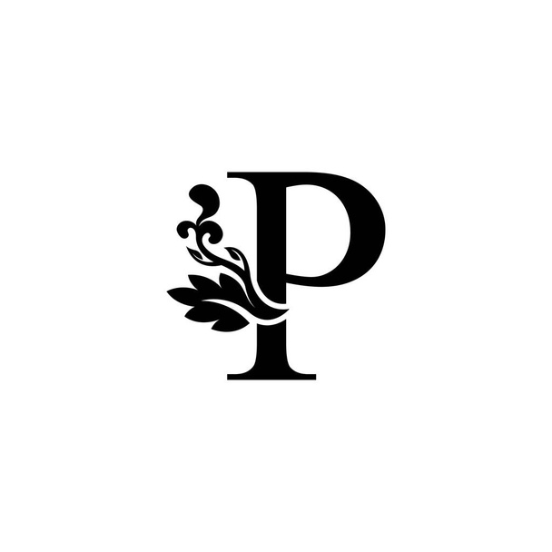 lettera iniziale ornamento di lusso colore nero - Vettoriali, immagini