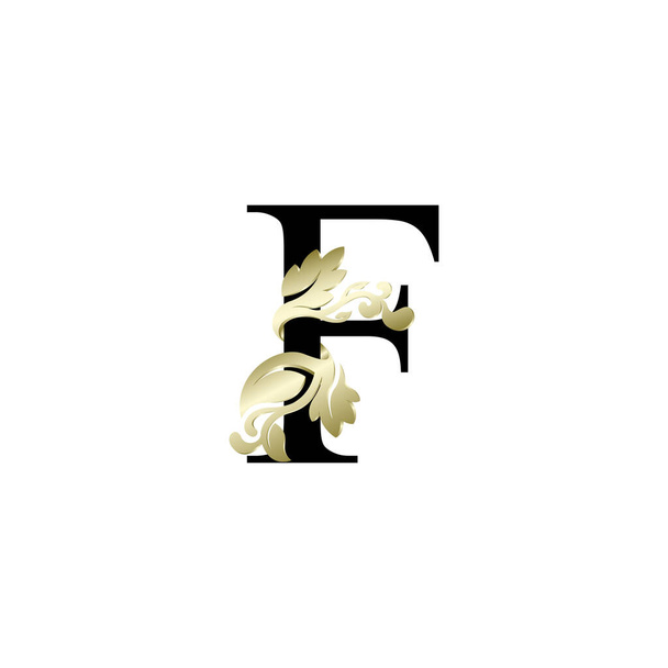 початкова літера розкішний перекриваючий орнамент золотий колір
 - Вектор, зображення