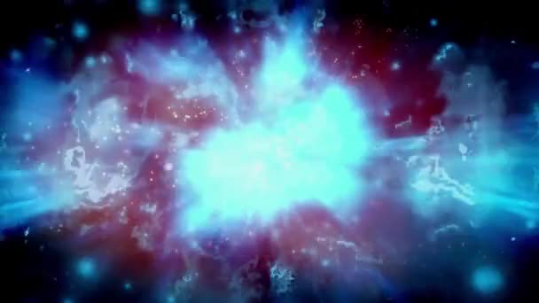Kosmische krachten verzamelen zich in een bal van licht en verspreiding - graphics - Video