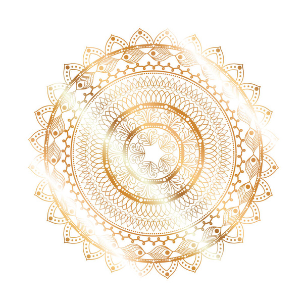 mandala design vetor ícone de ouro - Vetor, Imagem