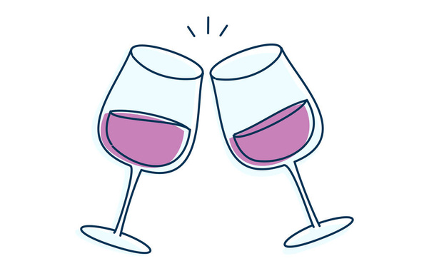 Illustration d'image de toasts au vin - Vecteur, image